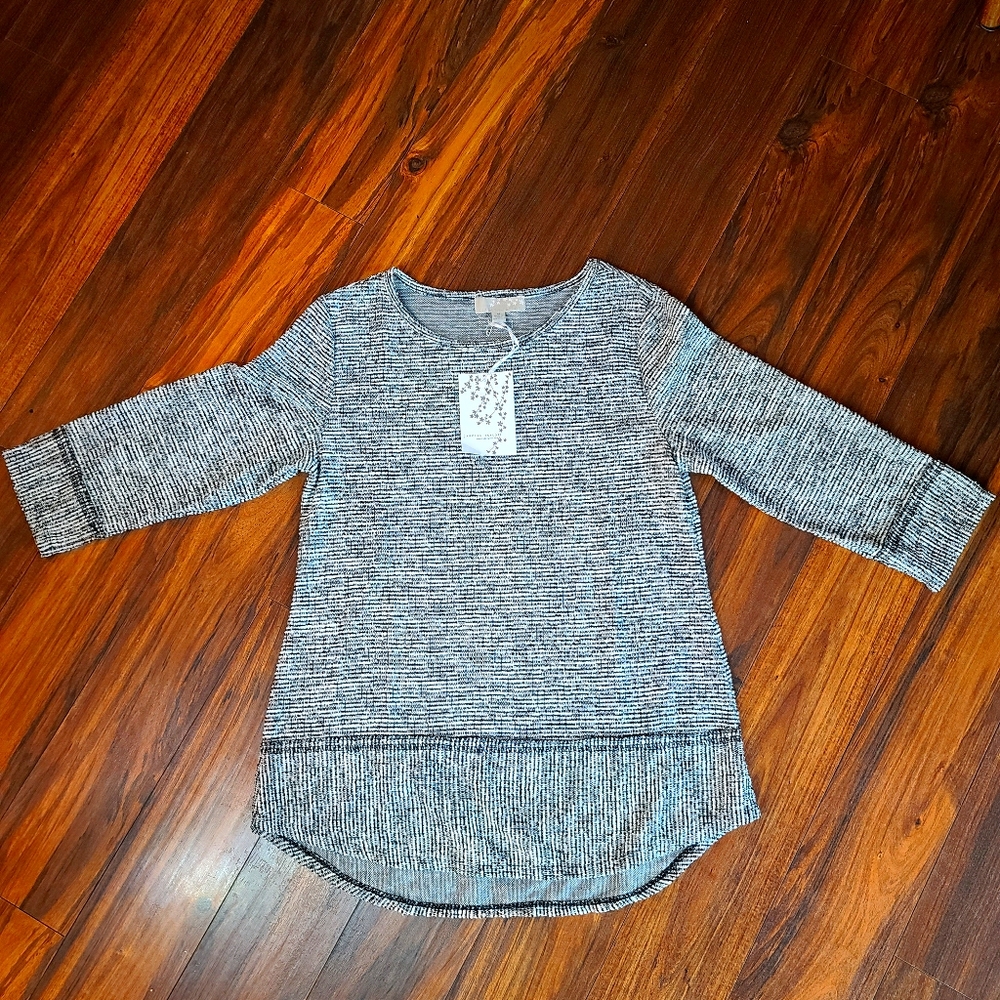 Caroline Taylor textured knit blouse sz M NWT